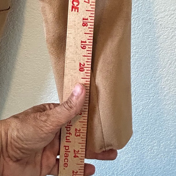 H&M Camel Brown Color Faux Suede Coat SZ 4 - Picture 7 of 8